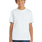 Port & Company PC54Y Youth Core Cotton Tee, White, Model front