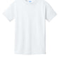 Port & Company PC54Y Youth Core Cotton Tee, White, Flat front