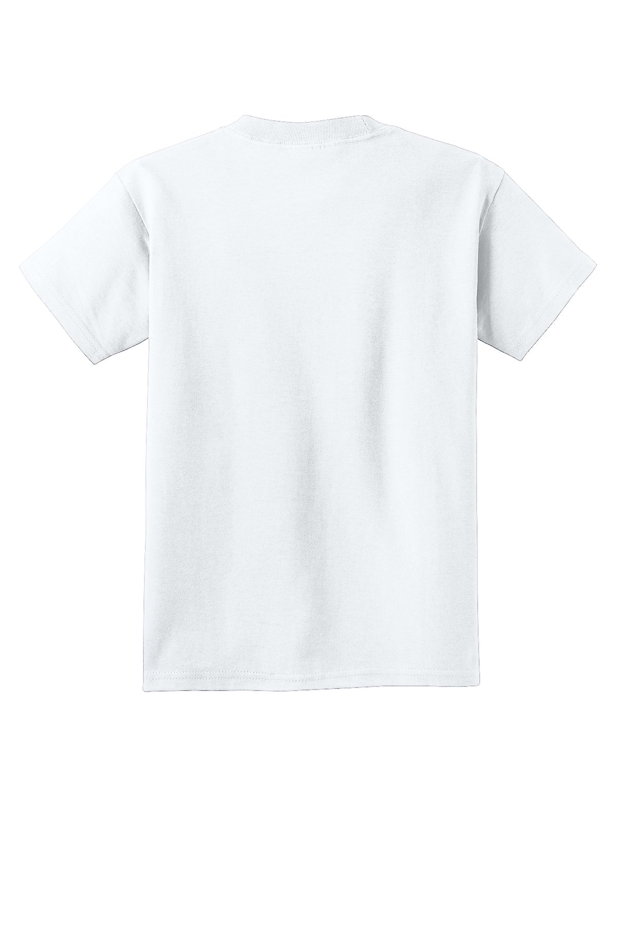 Port & Company PC54Y Youth Core Cotton Tee, White, Flat back