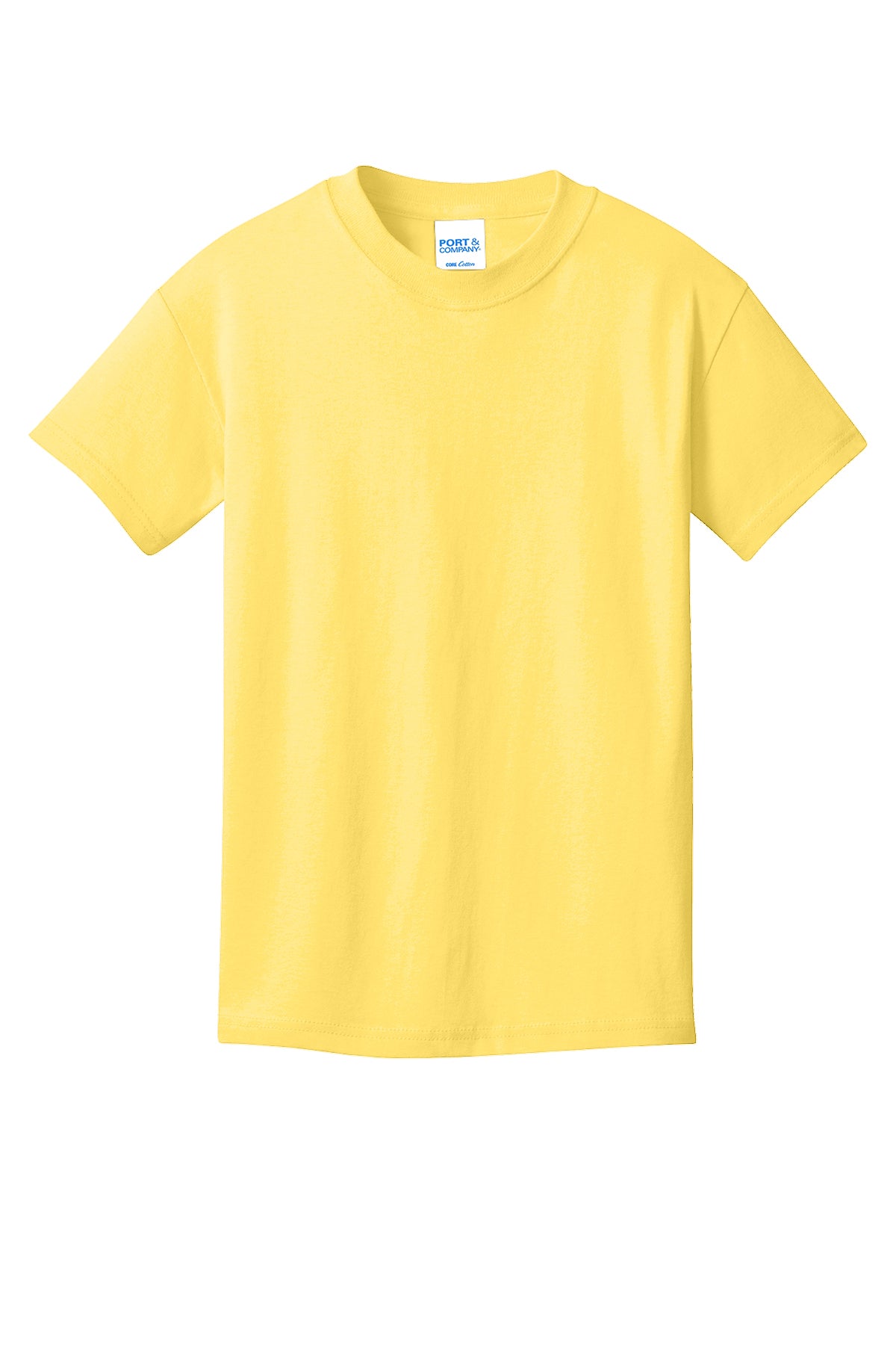Port & Company PC54Y Youth Core Cotton Tee, Yellow, Flat front