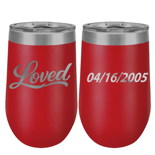 Loved Red 16oz Polar Camel ION-Plated Skinny Vacuum Insulated Wine Tumbler