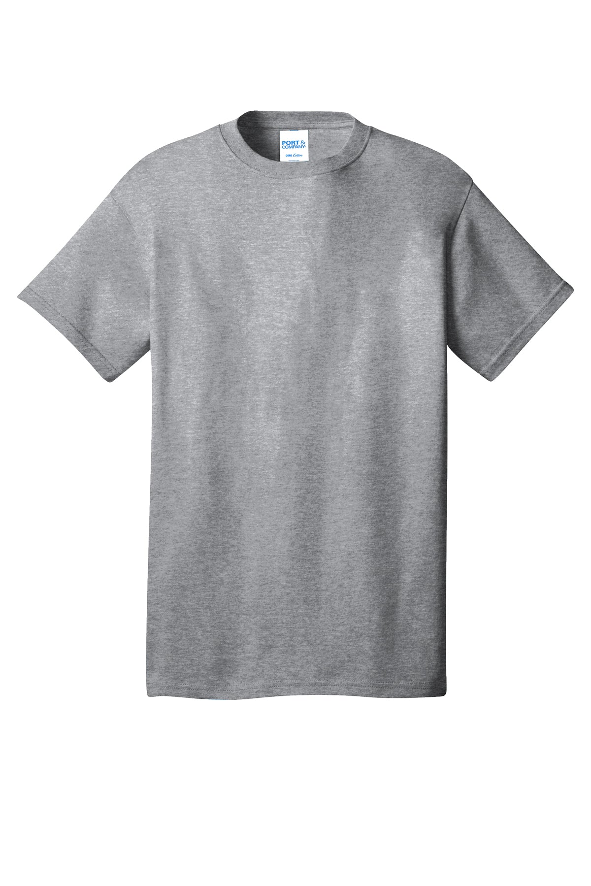 Port & Company PC54 Core Cotton Tee, Athletic Heather, Flat front