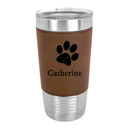 20 oz Leatherette Polar Camel Tumbler - Dark Brown