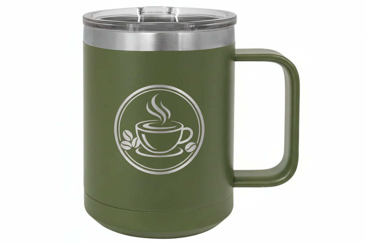 15oz Laser Engravable Polar Camel Vacuum Insulated Travel Mug with Slider Lid