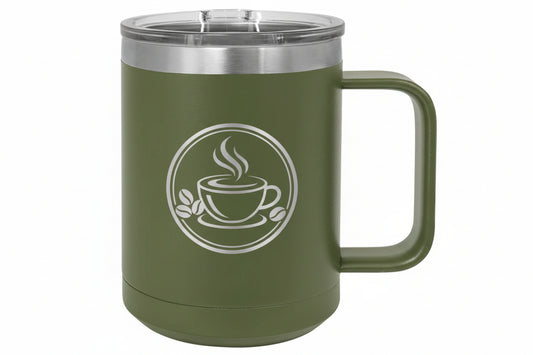 15oz Laser Engravable Polar Camel Vacuum Insulated Travel Mug with Slider Lid