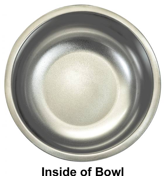 Inside of stainless steel pet bowl