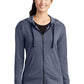 Sport-Tek  ®  Women's PosiCharge  ®  Tri-Blend Wicking Fleece Full-Zip Hooded Jacket LST293