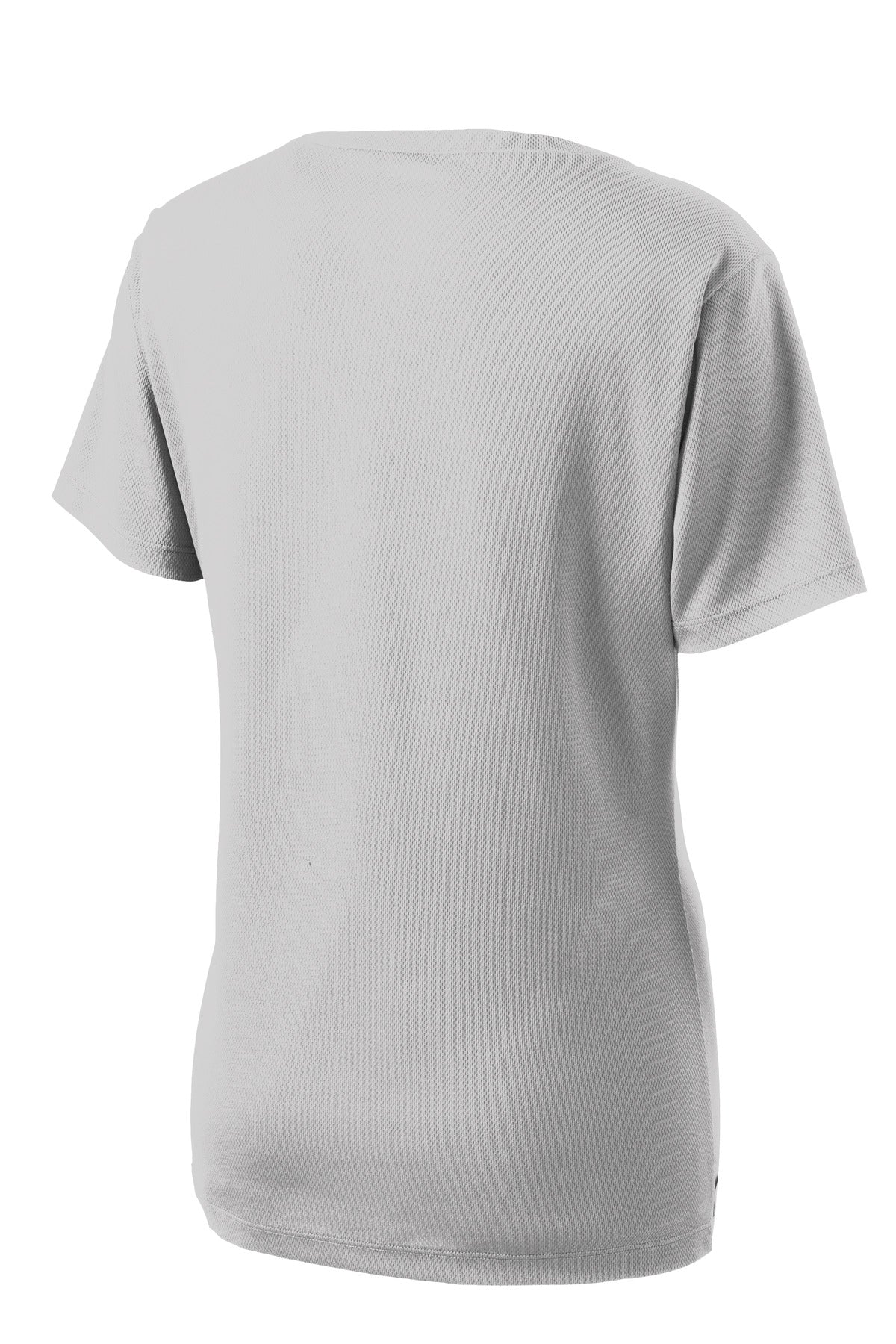 Sport-Tek Women's PosiCharge RacerMesh V-Neck Tee LST340 - Silver - Back (flat)