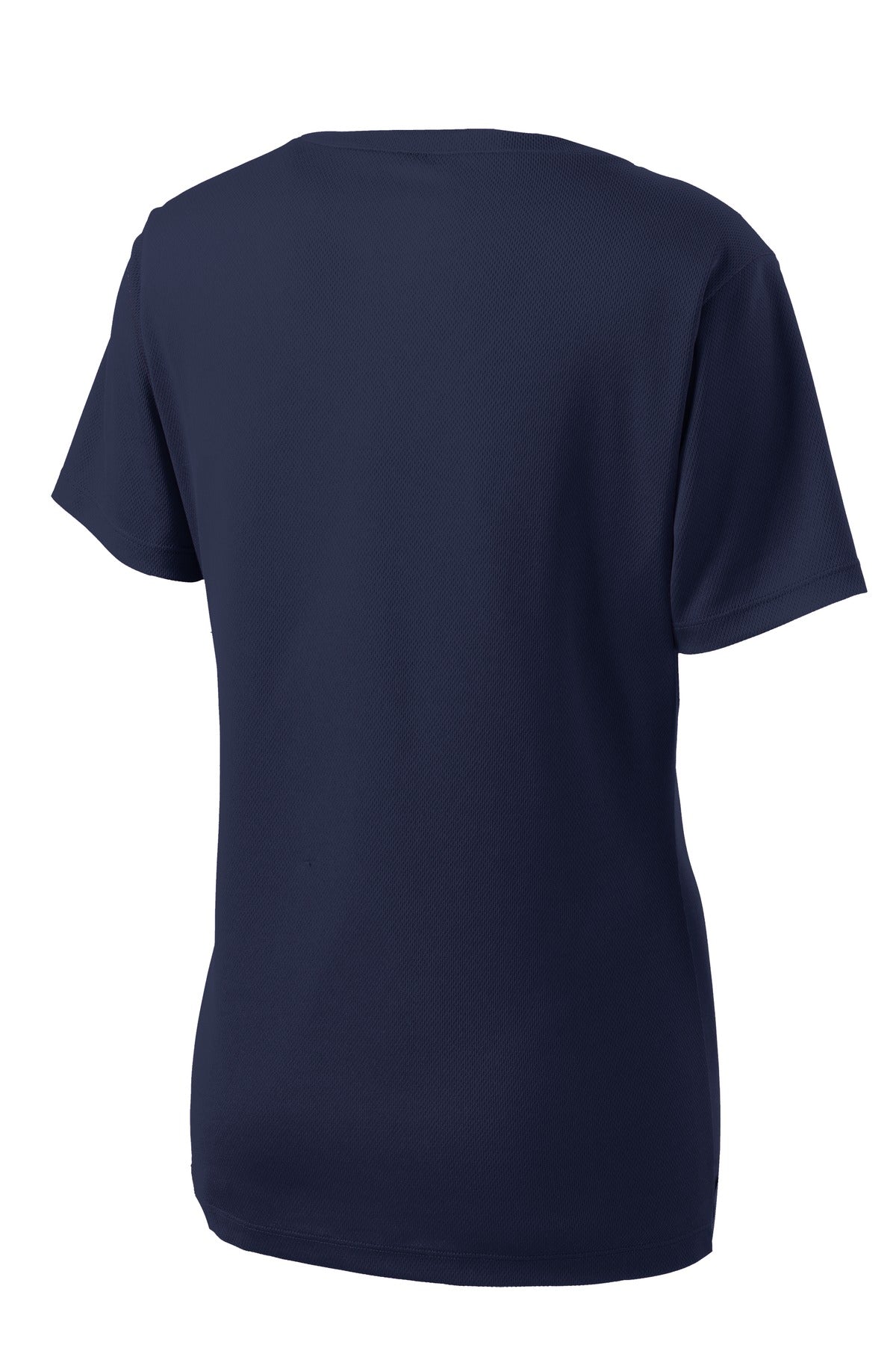 Sport-Tek Women's PosiCharge RacerMesh V-Neck Tee LST340 - True Navy - Back (flat)