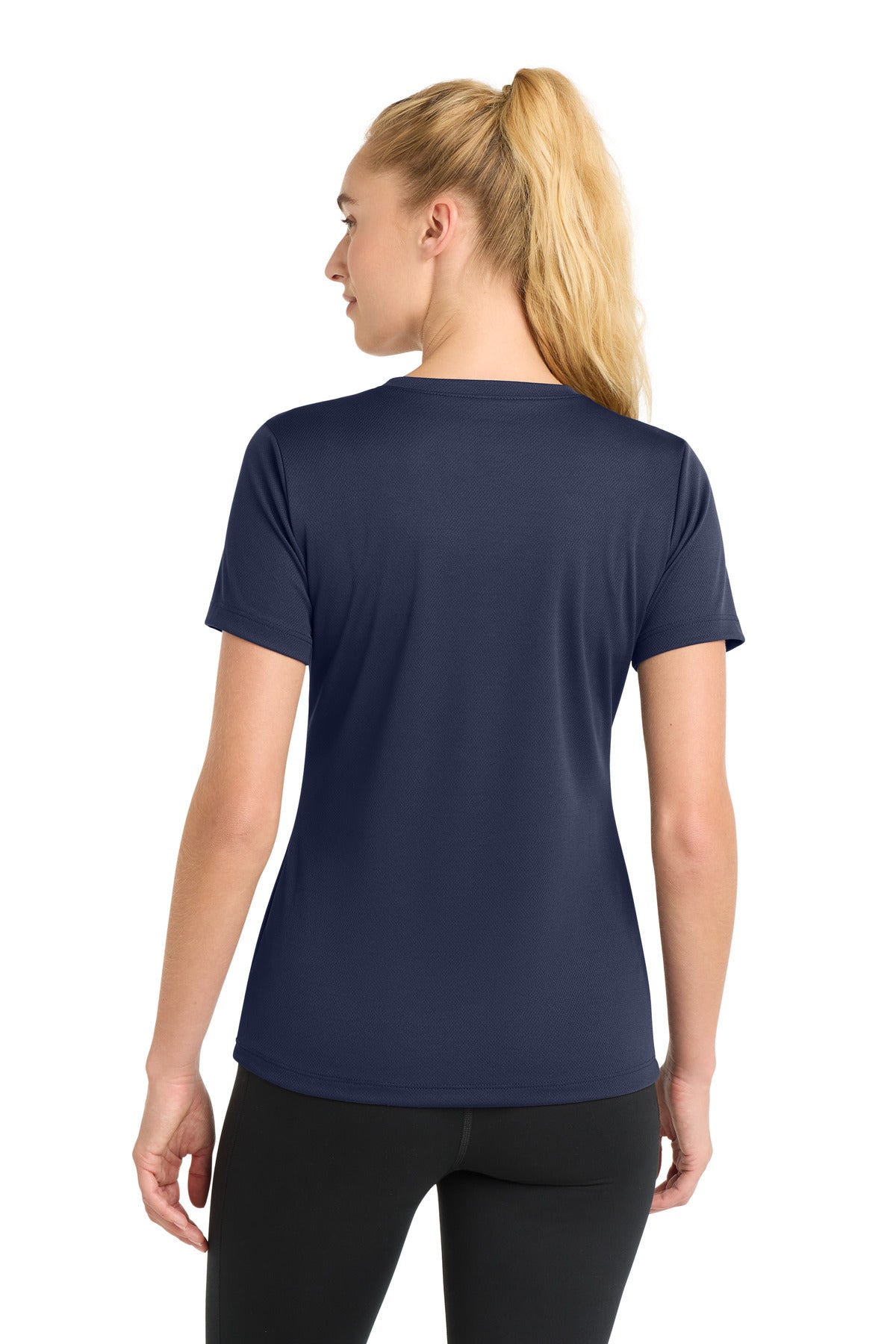 Sport-Tek Women's PosiCharge RacerMesh V-Neck Tee LST340 - True Navy - Back