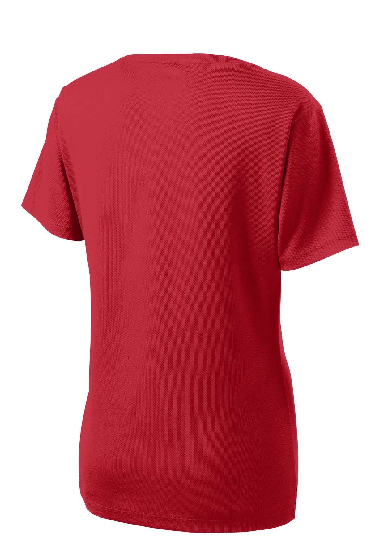 Sport-Tek Women's PosiCharge RacerMesh V-Neck Tee LST340 - True Red - Back (flat)