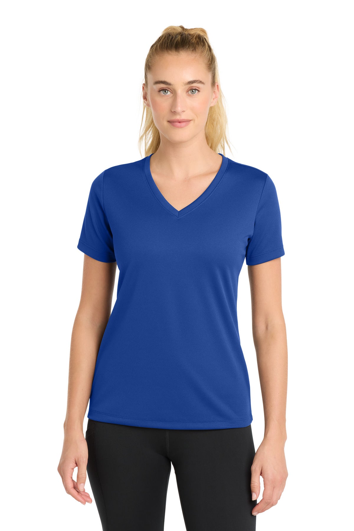 Sport-Tek Women's PosiCharge RacerMesh V-Neck Tee LST340 - True Royal - Front