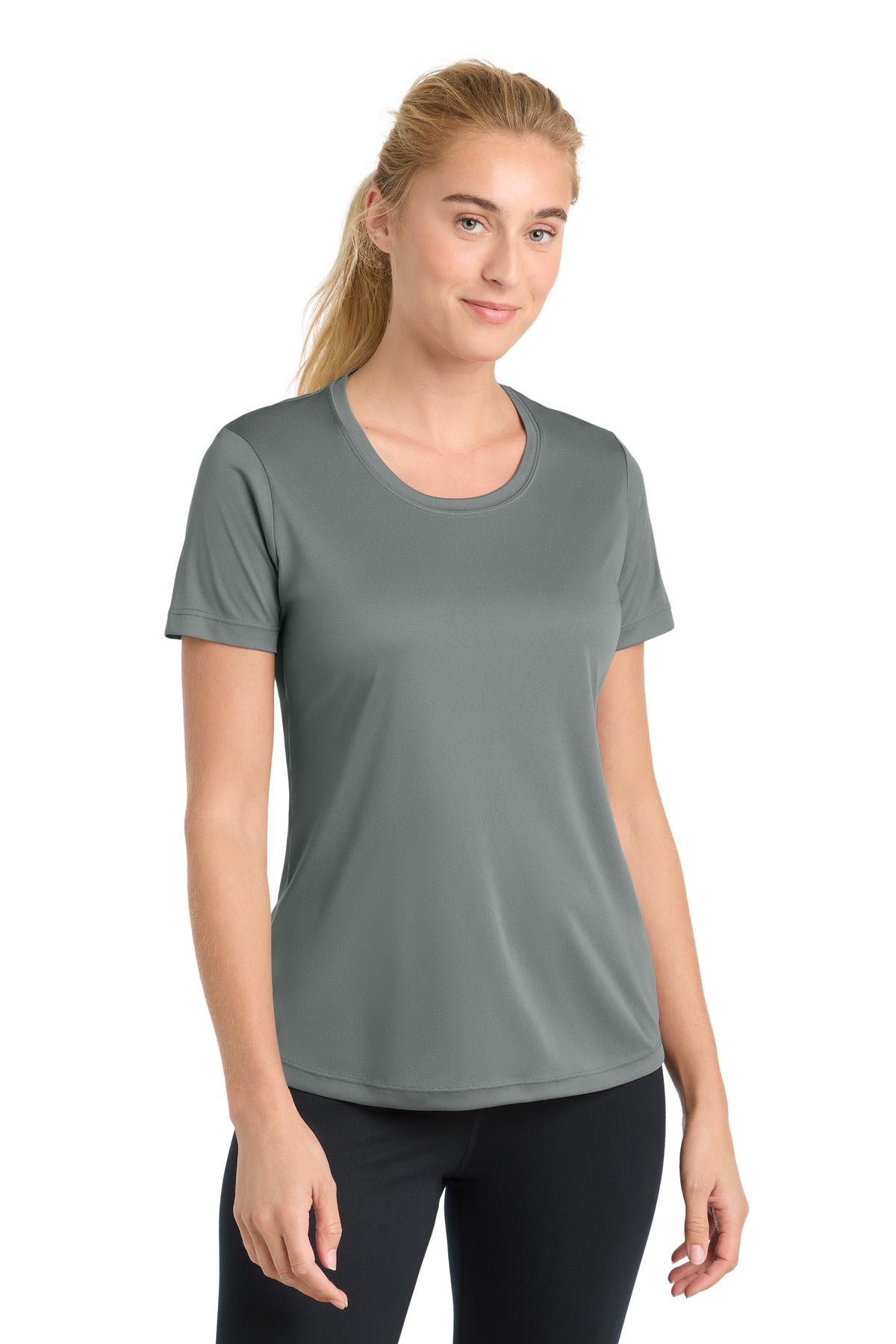 Sport-Tek Women's PosiCharge Competitor Tee LST350 - Grey Concrete - Front