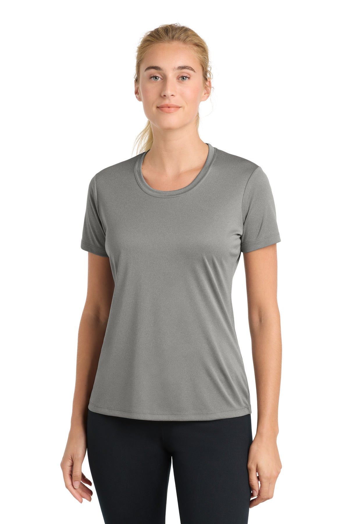 Sport-Tek Women's PosiCharge Competitor Tee LST350 - Grey Concrete Heather - Front