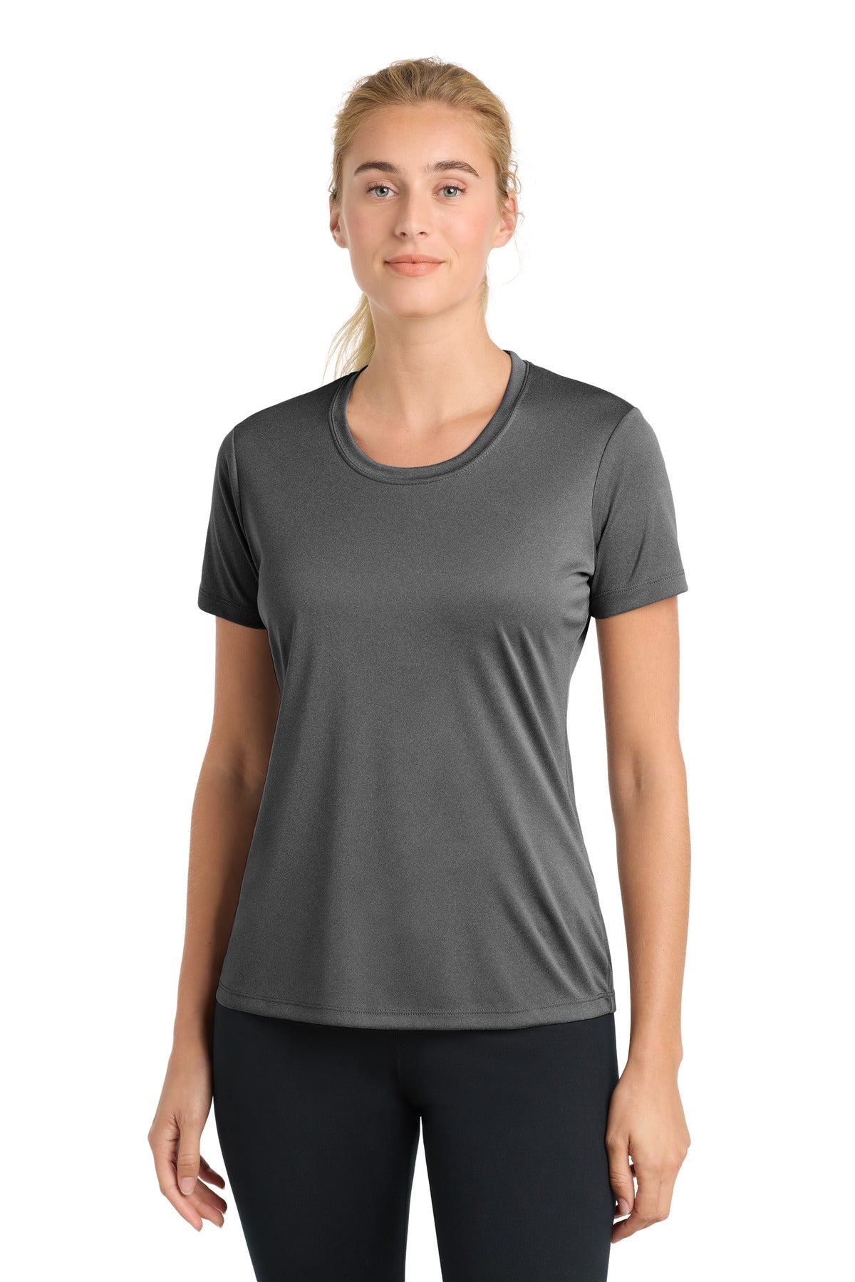 Sport-Tek Women's PosiCharge Competitor Tee LST350 - Iron Grey Heather - Front