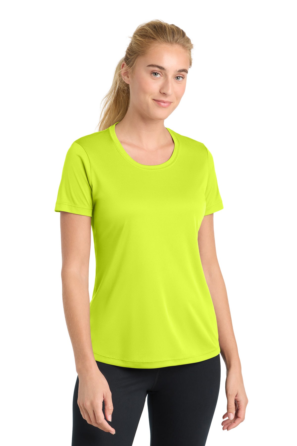 Sport-Tek Women's PosiCharge Competitor Tee LST350 - Neon Yellow - Front