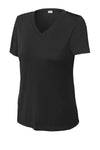 Sport-Tek Women's PosiCharge Competitor V-Neck Tee LST353 - Black - Front (flat)