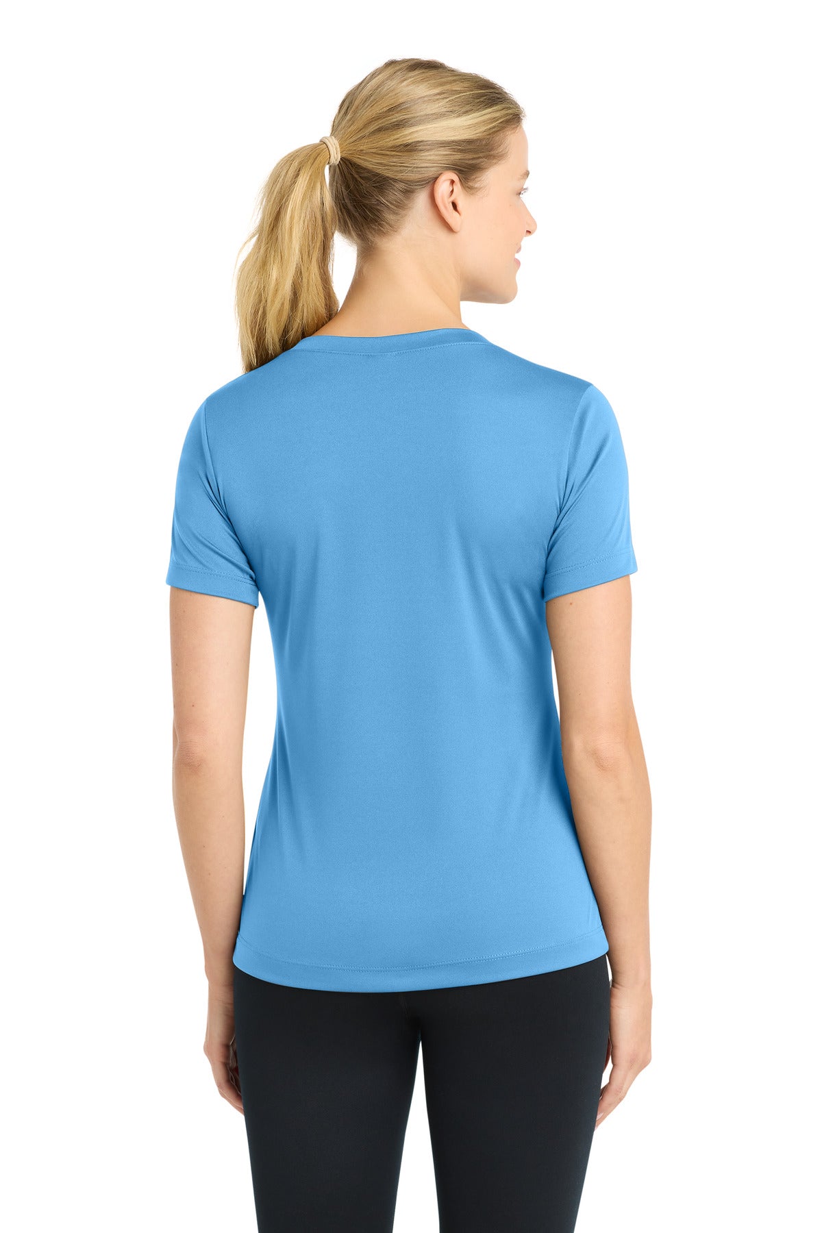 Sport-Tek Women's PosiCharge Competitor V-Neck Tee LST353 - Carolina Blue - Back