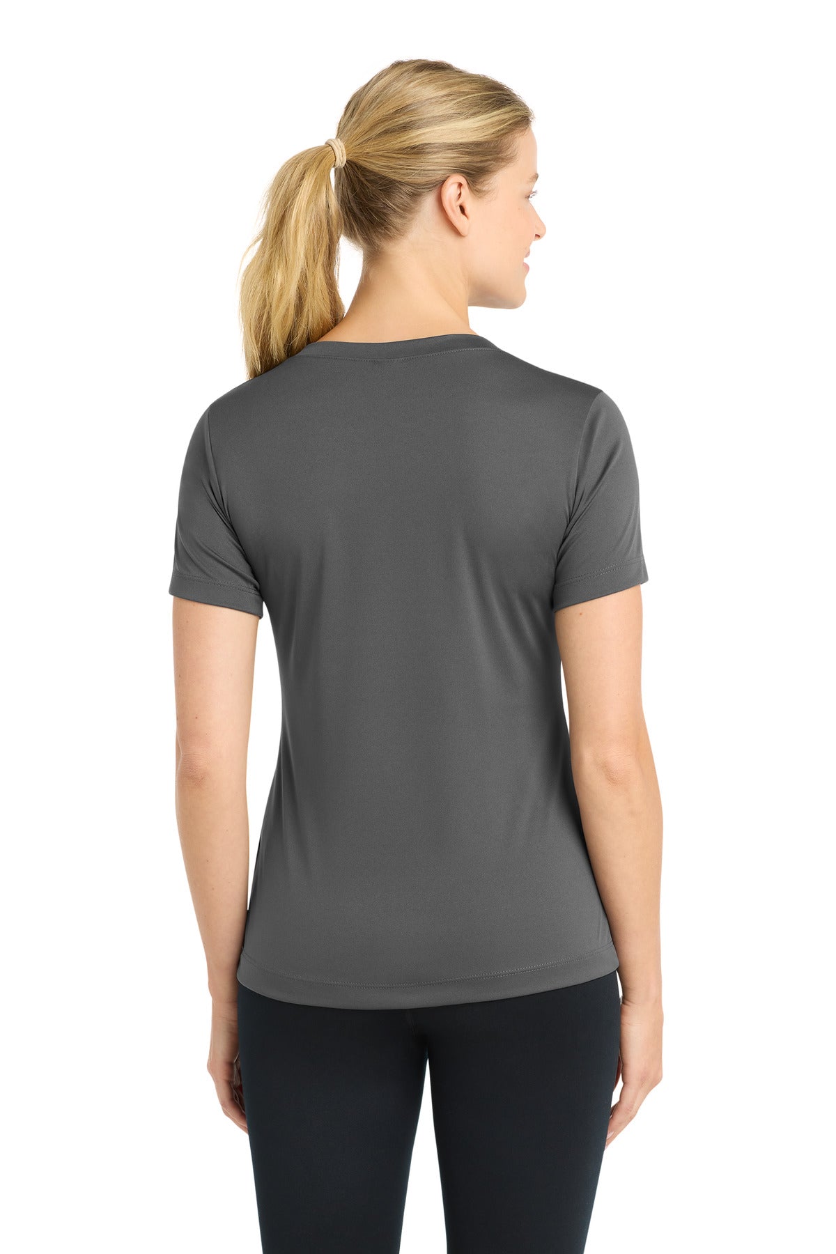 Sport-Tek Women's PosiCharge Competitor V-Neck Tee LST353 - Iron Grey - Back