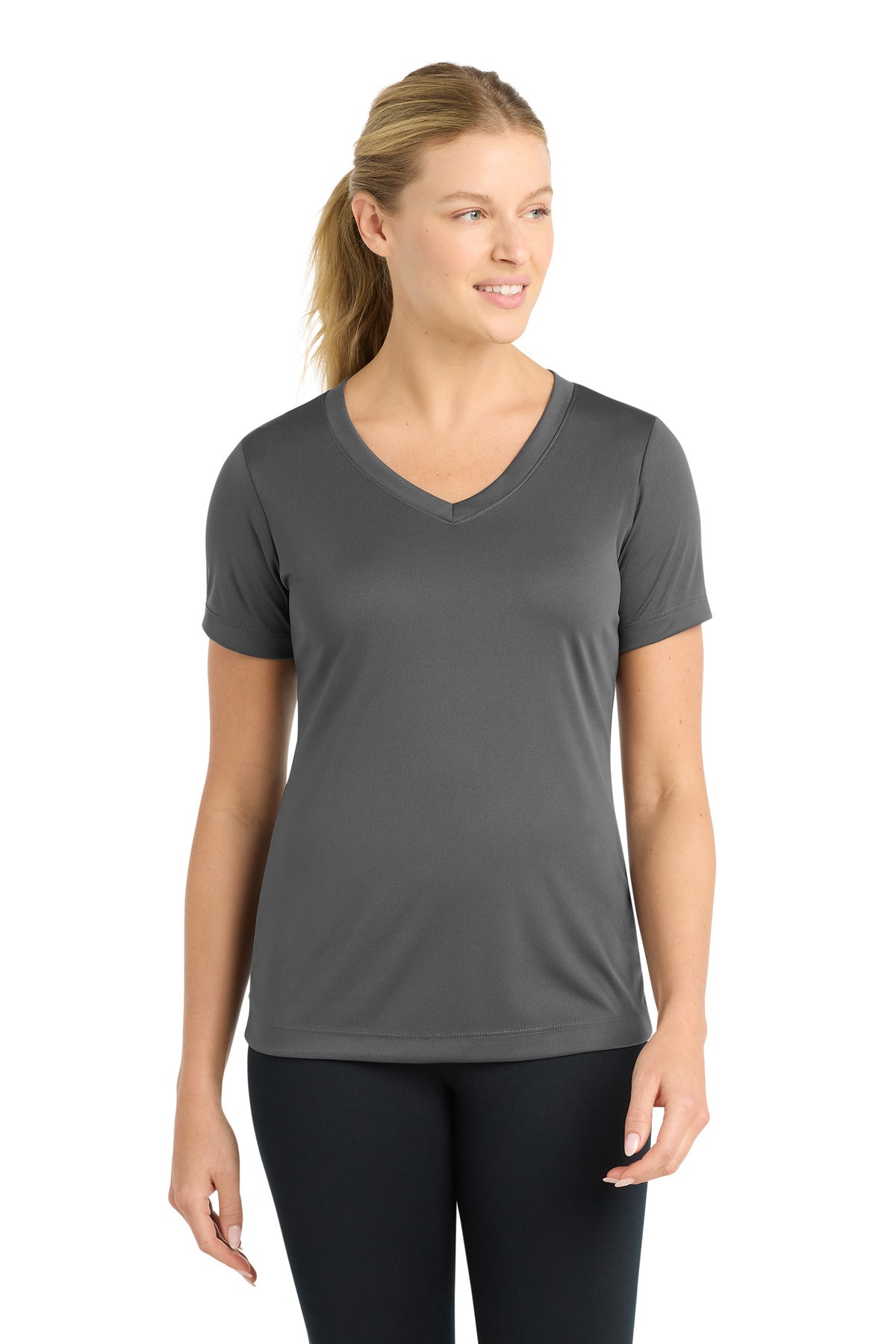 Sport-Tek Women's PosiCharge Competitor V-Neck Tee LST353 - Iron Grey - Front