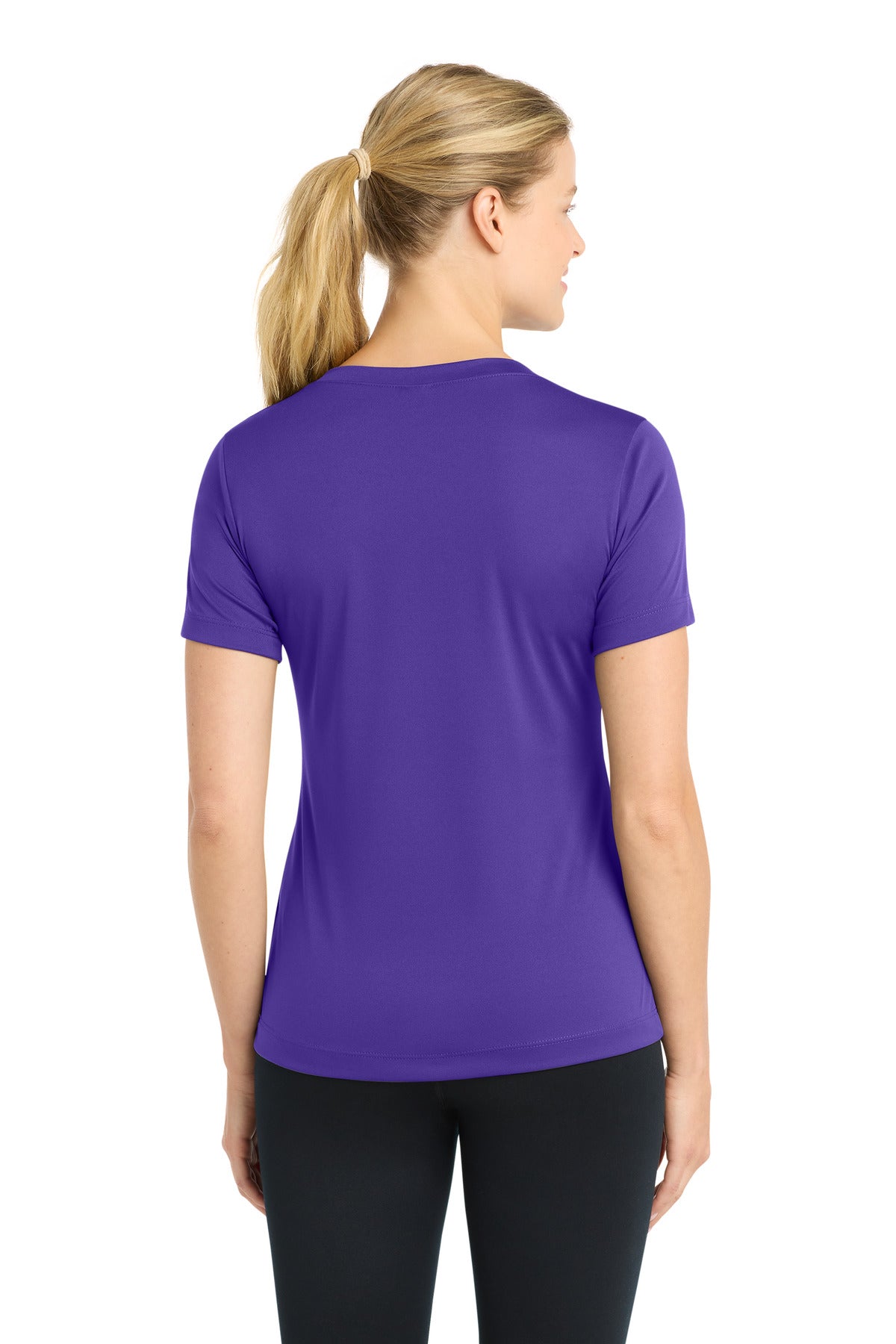 Sport-Tek Women's PosiCharge Competitor V-Neck Tee LST353 - Purple - Back