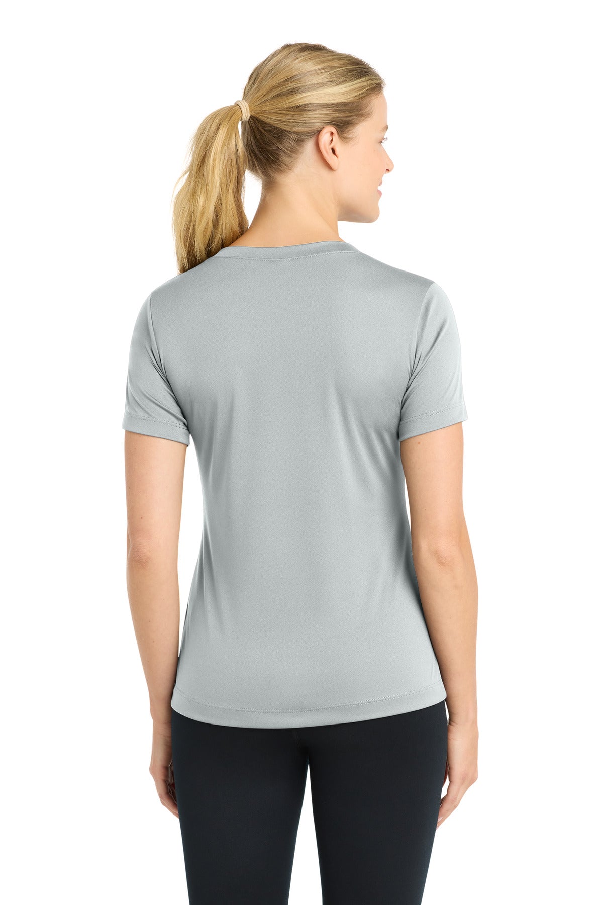 Sport-Tek Women's PosiCharge Competitor V-Neck Tee LST353 - Silver - Back