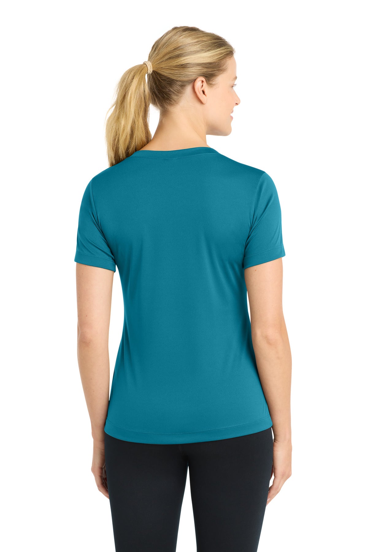 Sport-Tek Women's PosiCharge Competitor V-Neck Tee LST353 - Tropic Blue - Back