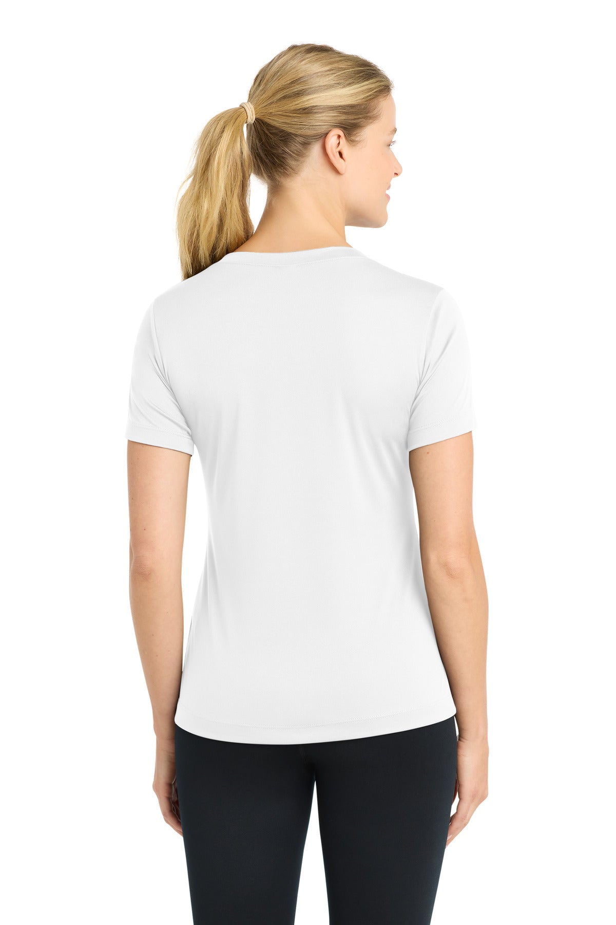 Sport-Tek Women's PosiCharge Competitor V-Neck Tee LST353 - White - Back