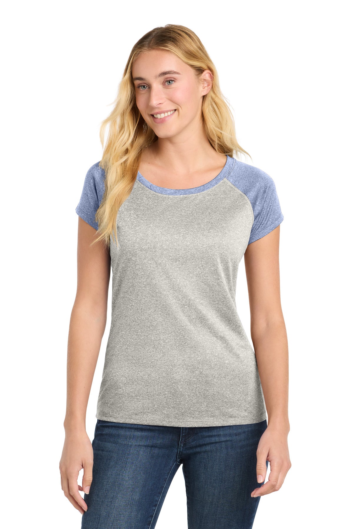 Sport-Tek  ®  Women's Heather-On-Heather Contender  ™  Scoop Neck Tee. LST362