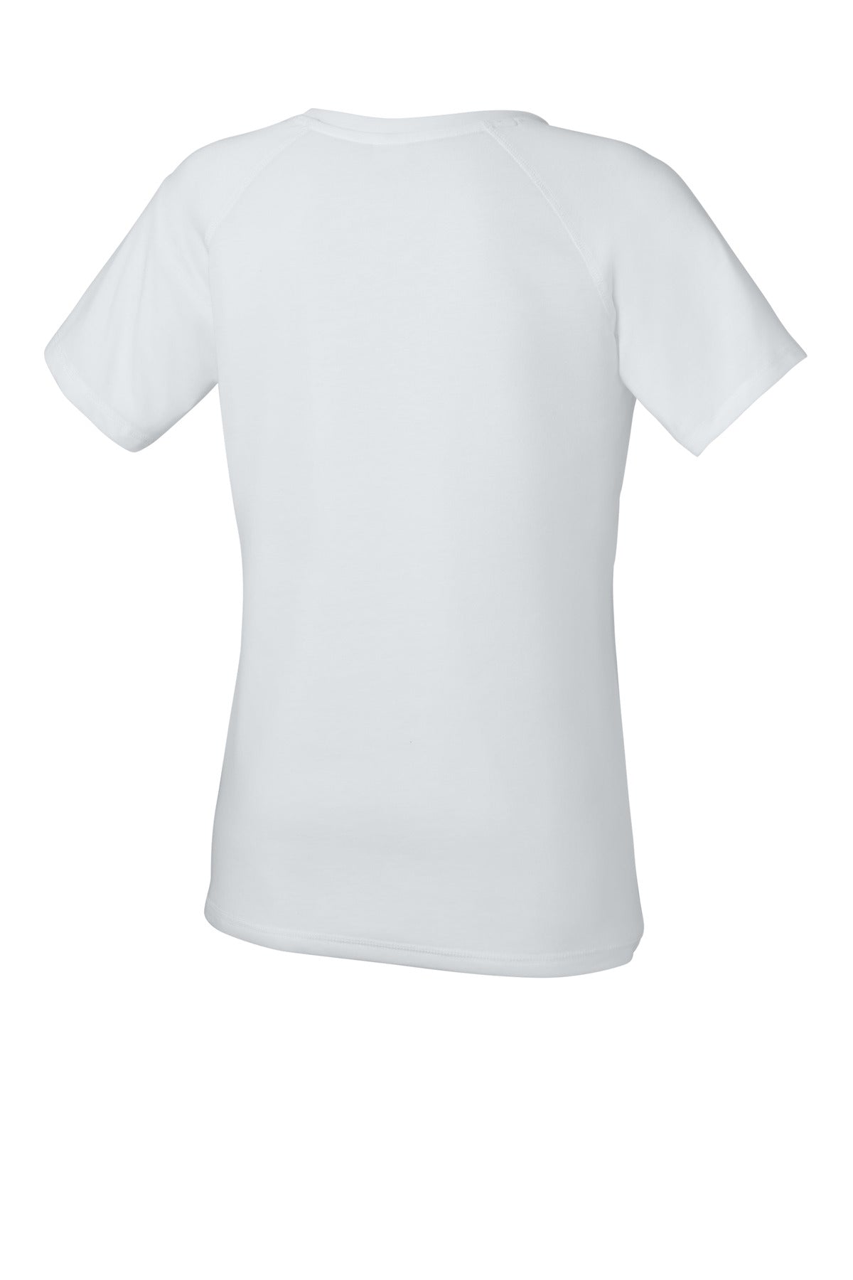 Sport-Tek Women's PosiCharge Tri-Blend Wicking Scoop Neck Raglan Tee LST400 - White Triad Solid - Back (flat)