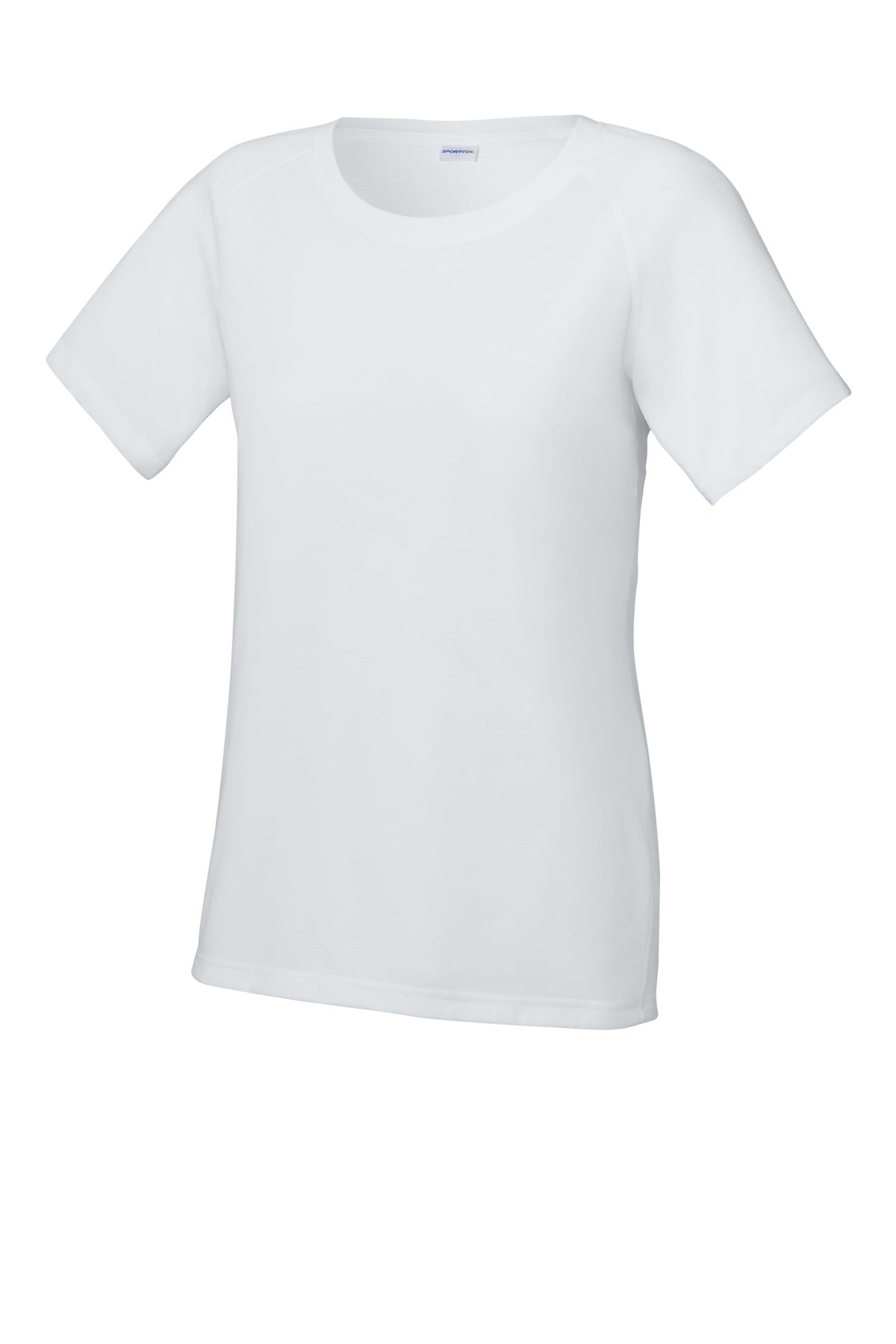 Sport-Tek Women's PosiCharge Tri-Blend Wicking Scoop Neck Raglan Tee LST400 - White Triad Solid - Front (flat)