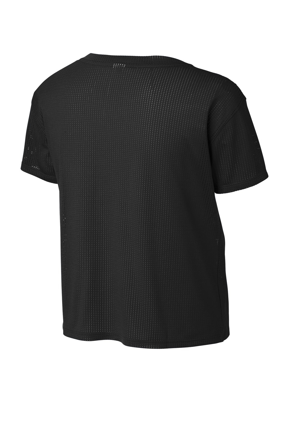 Sport-Tek Women's PosiCharge Draft Crop Tee LST411 - Black - Back (flat)