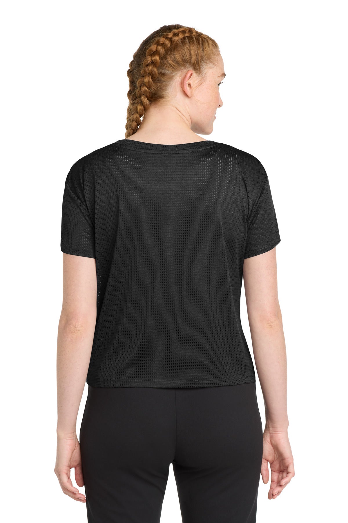 Sport-Tek Women's PosiCharge Draft Crop Tee LST411 - Black - Back