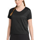 Sport-Tek Women's PosiCharge Draft Crop Tee LST411 - Black - Front
