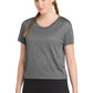 Sport-Tek Women's PosiCharge Draft Crop Tee LST411 - Dark Grey - Front
