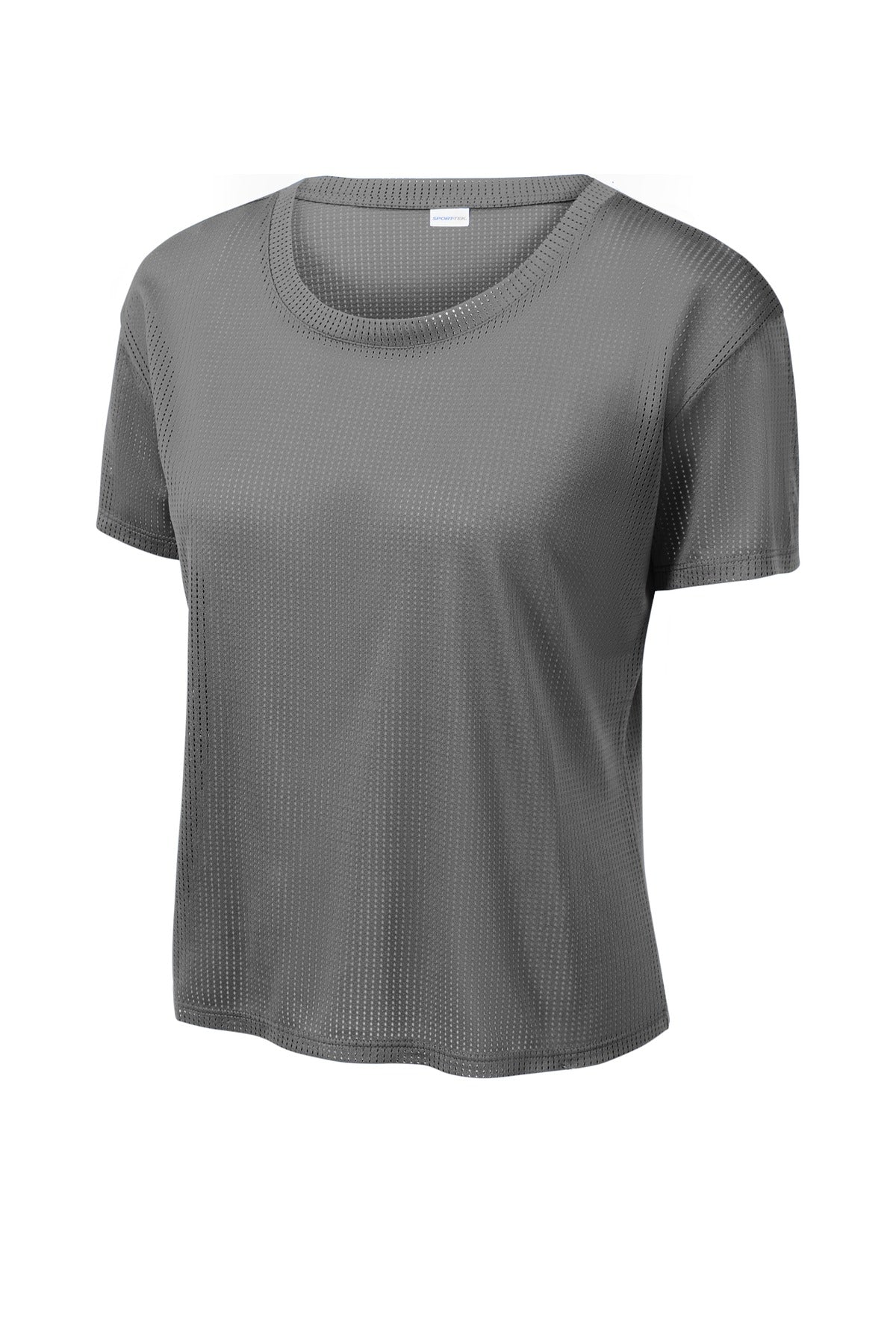 Sport-Tek Women's PosiCharge Draft Crop Tee LST411 - Dark Grey - Front (flat)