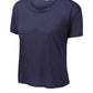 Sport-Tek Women's PosiCharge Draft Crop Tee LST411 - True Navy - Front (flat)