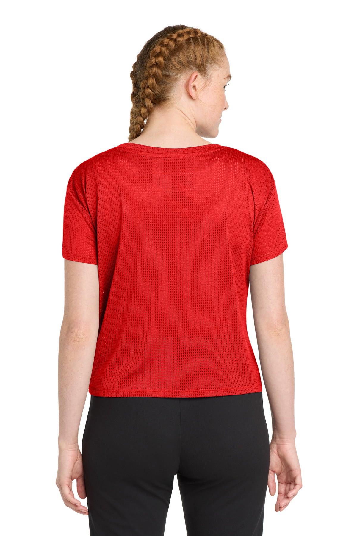 Sport-Tek Women's PosiCharge Draft Crop Tee LST411 - True Red - Back