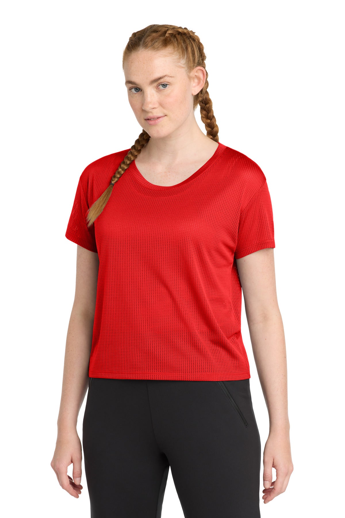 Sport-Tek Women's PosiCharge Draft Crop Tee LST411 - True Red - Front