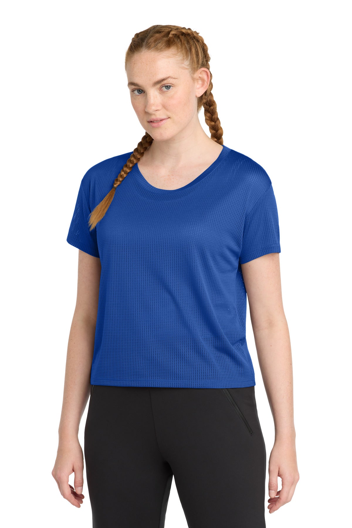 Sport-Tek Women's PosiCharge Draft Crop Tee LST411 - True Royal - Front