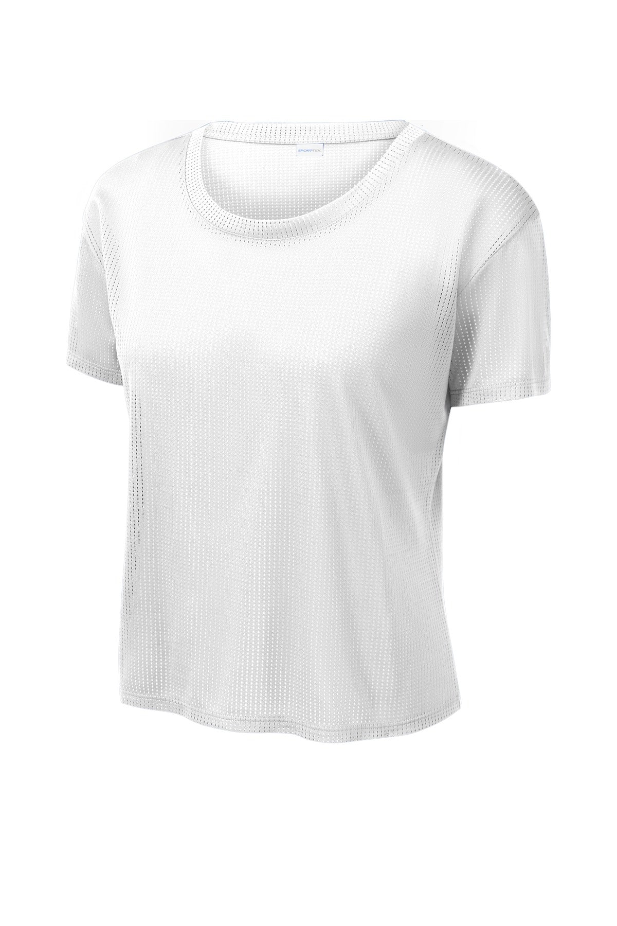Sport-Tek Women's PosiCharge Draft Crop Tee LST411 - White - Front (flat)