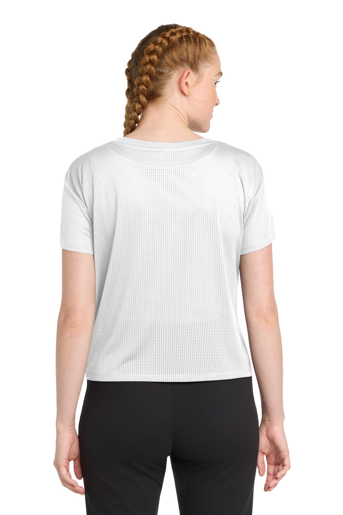 Sport-Tek Women's PosiCharge Draft Crop Tee LST411 - White - Back