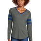 Sport-Tek ®  Women's Halftime Stripe Long Sleeve V-Neck Tee LST6043