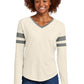 Sport-Tek ®  Women's Halftime Stripe Long Sleeve V-Neck Tee LST6043