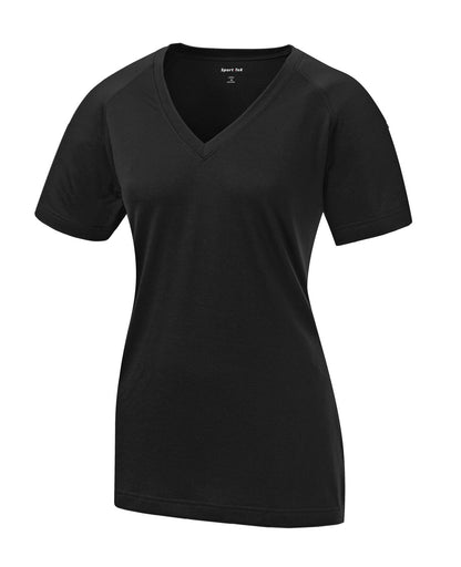 Sport-Tek Women's Ultimate Performance V-Neck LST700 - Black - Front (flat)