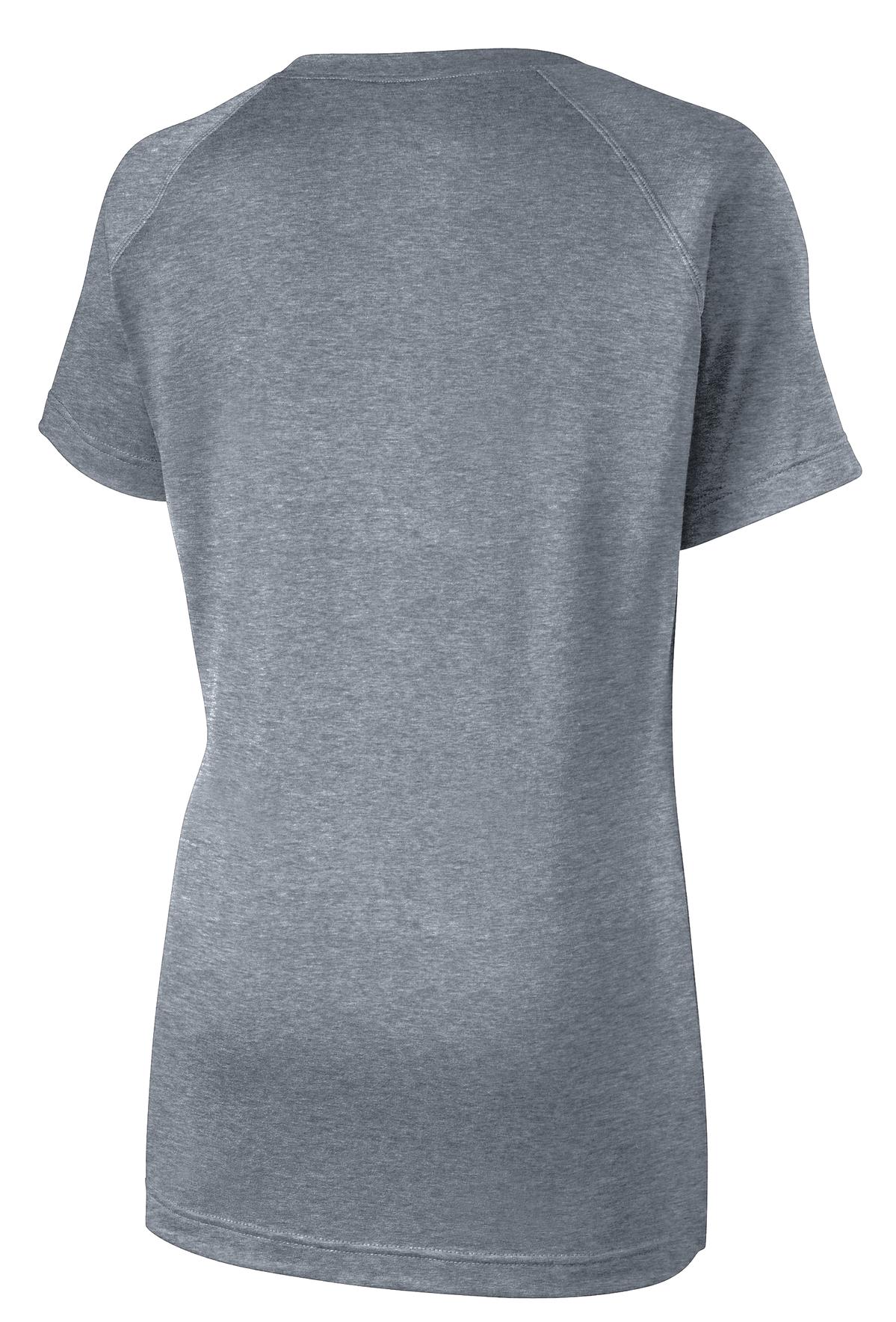 Sport-Tek Women's Ultimate Performance V-Neck LST700 - Heather Grey - Back (flat)