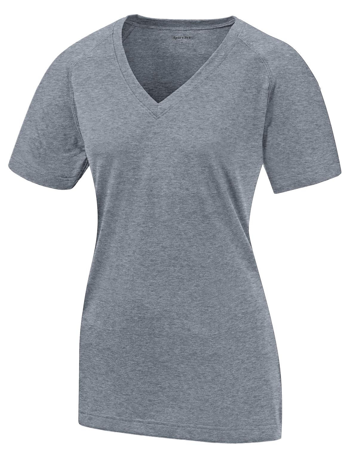 Sport-Tek Women's Ultimate Performance V-Neck LST700 - Heather Grey - Front (flat)