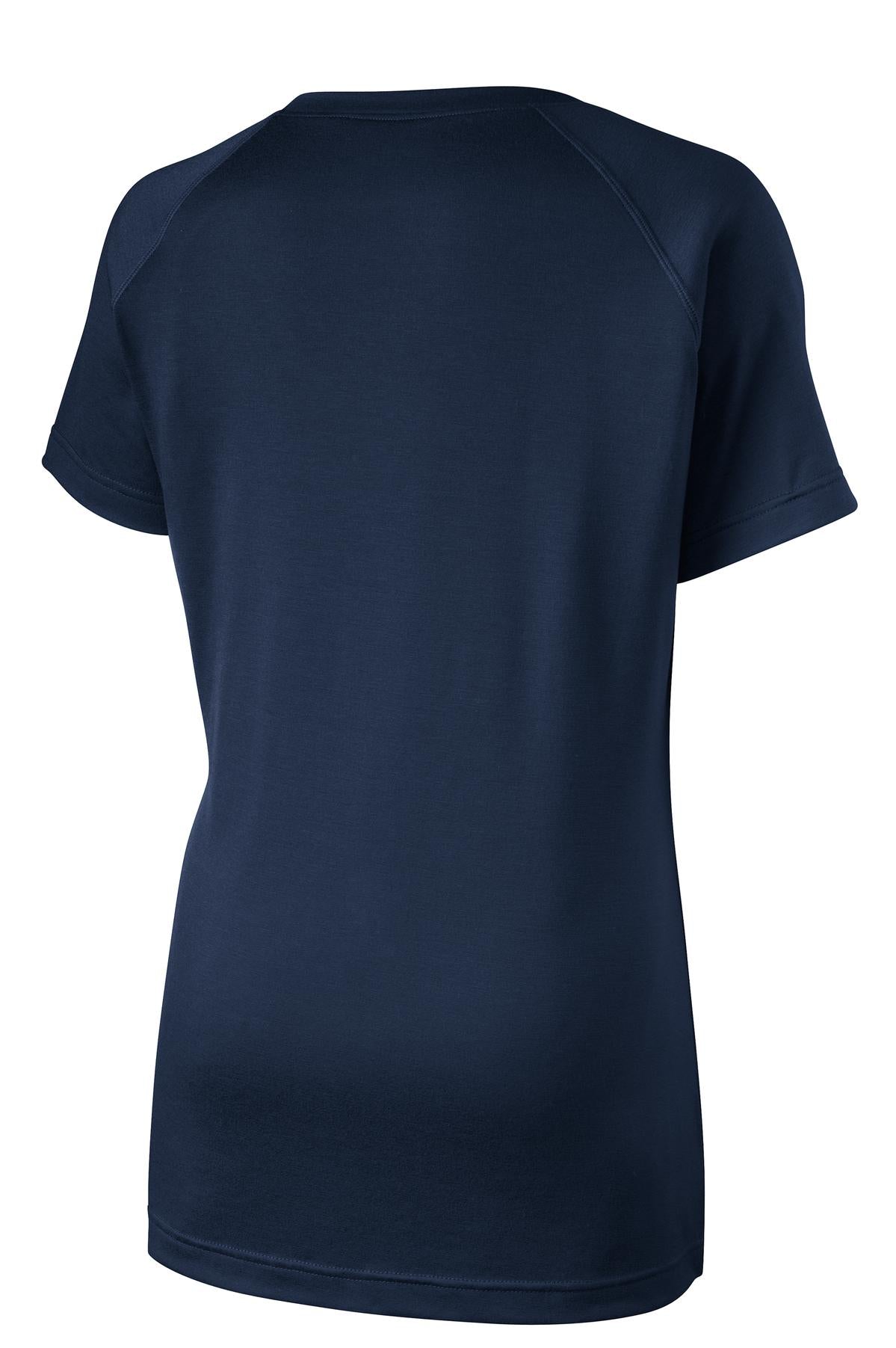 Sport-Tek Women's Ultimate Performance V-Neck LST700 - True Navy - Back (flat)