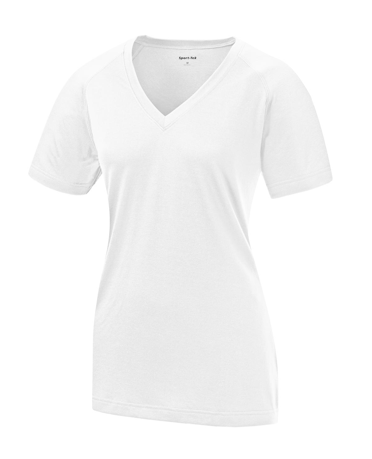 Sport-Tek Women's Ultimate Performance V-Neck LST700 - White - Front (flat)