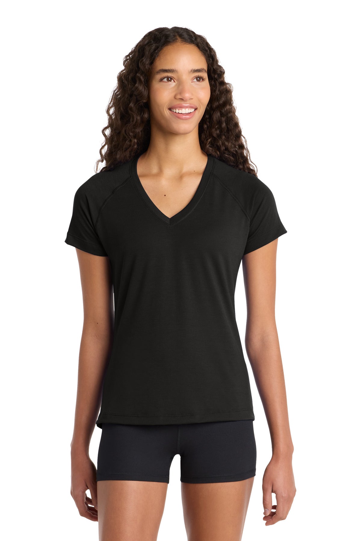 Sport-Tek Women's Ultimate Performance V-Neck LST700 - Black - Front